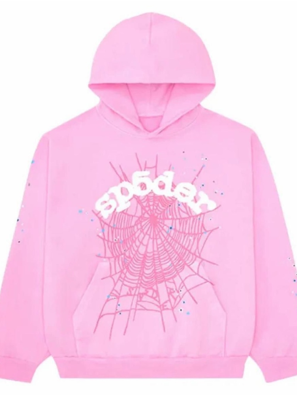 Pink Spider Web Graphic Hoodie - Unbranded